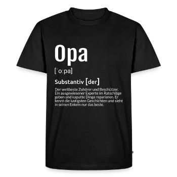 Opa Definition - Männer Premium Bio T-Shirt - Schwarz - Vorne - Nico (187cm)