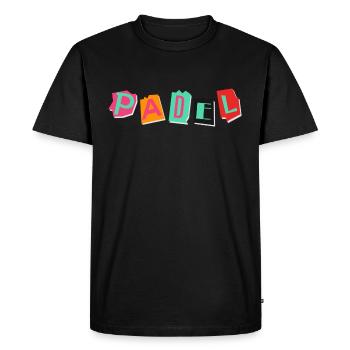 Ideal gift for Padel lovers - Men's Premium Organic T-Shirt - black - Front - Nico (187cm)