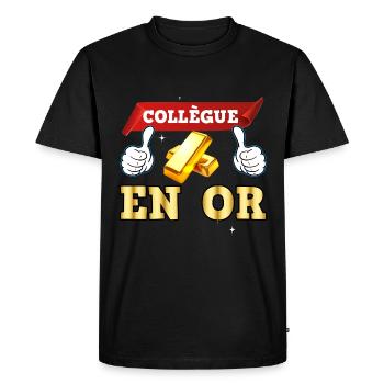 Lingot D'or Pour mon Collègue Précieux - T-shirt Premium bio Homme - noir - Devant - Nico (187cm)