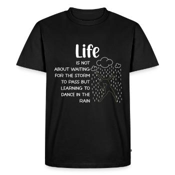 Life is not about waiting - Men's Premium Organic T-Shirt - black - Front - Nico (187cm)
