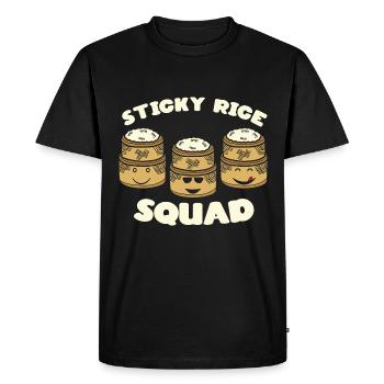 Drôle de riz gluant amateur de cuisine thaïlandaise - T-shirt Premium bio Homme - noir - Devant - Nico (187cm)