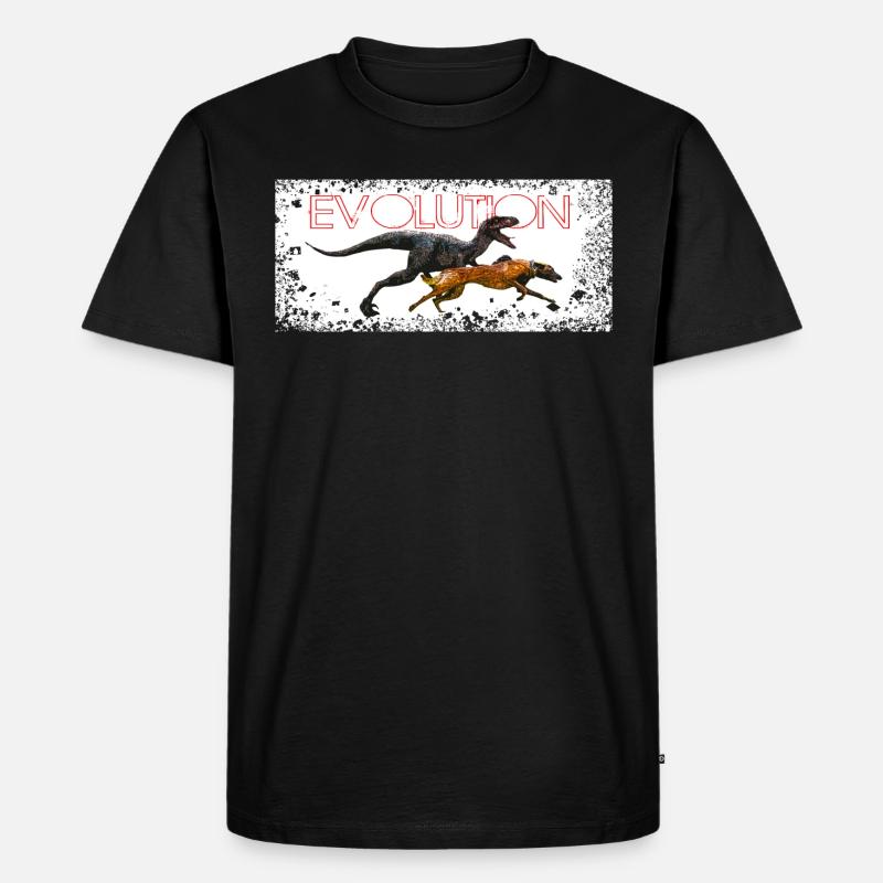 Evolution Comic Hund - Männer Premium Bio T-Shirt - Schwarz