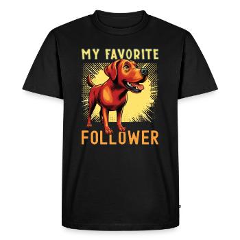 foxred Labrador mon adepte préféré, design rétro - T-shirt Premium bio Homme - noir - Devant - Nico (187cm)