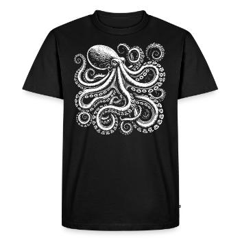 pieuvre noire - T-shirt Premium bio Homme - noir - Devant - Nico (187cm)