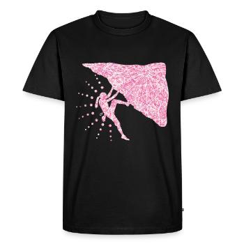 Maman escalade les montagnes - T-shirt Premium bio Homme - noir - Devant - Nico (187cm)