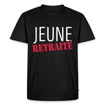 humour JEUNE Retraité - T-shirt Premium bio Homme - noir - Devant - Nico (187cm)