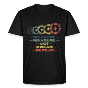 Mesure Coupe Jurer Répéter Charpentier - T-shirt Premium bio Homme - noir - Devant - Nico (187cm)