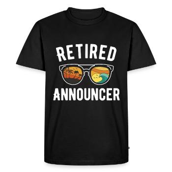 Annonceur de Retirement Beach - T-shirt Premium bio Homme - noir - Devant - Nico (187cm)