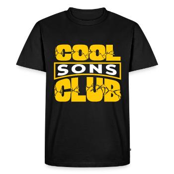 Cool Sons Club Groovy Rétro Papa Maman Fête des Pères - T-shirt Premium bio Homme - noir - Devant - Nico (187cm)