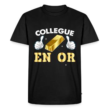 Pour mon collègue de valeur Citation drôle fête - T-shirt Premium bio Homme - noir - Devant - Nico (187cm)