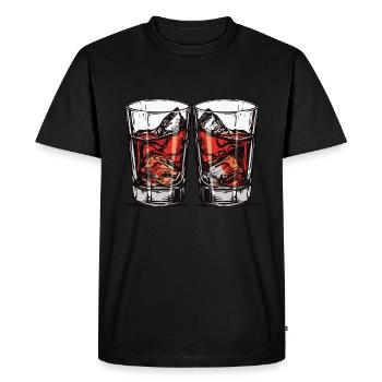 Tequila Glass - Men's Premium Organic T-Shirt - black - Front - Nico (187cm)