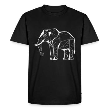 Polygon Elephant – Geometric Animal Design - Men's Premium Organic T-Shirt - black - Front - Nico (187cm)