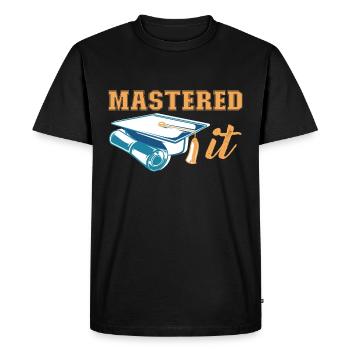 Master Diplôme d’études supérieures Master - T-shirt Premium bio Homme - noir - Devant - Nico (187cm)