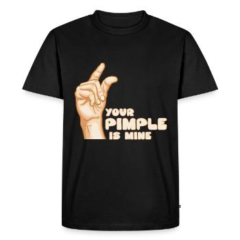 Your Pimple Is Mine - Dermatology Skin Care - Men's Premium Organic T-Shirt - black - Front - Nico (187cm)