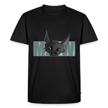 chat cool, bande dessinée, motif de chat, miaou, t-shirt - T-shirt Premium bio Homme - noir - Devant - Nico (187cm)