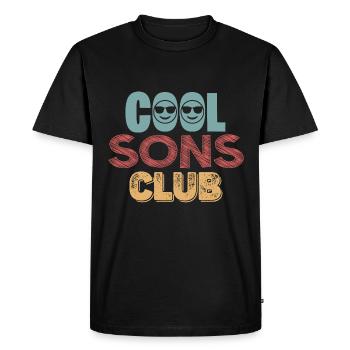 Cool Sons Club Groovy Rétro Papa Maman Fête des Pères - T-shirt Premium bio Homme - noir - Devant - Nico (187cm)