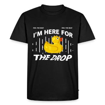 I'm here for the drop music ducks - Men's Premium Organic T-Shirt - black - Front - Nico (187cm)