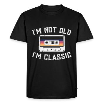80s 90s Music Cassette Mixtape Funny - T-shirt Premium bio Homme - noir - Devant - Nico (187cm)