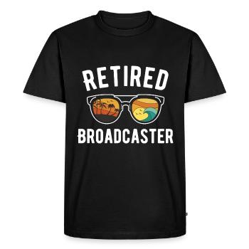 Retired Broadcaster Beach Vibes Design - Men's Premium Organic T-Shirt - black - Front - Nico (187cm)