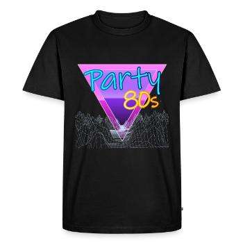 Party 80 Vintage Retro Year - Men's Premium Organic T-Shirt - black - Front - Nico (187cm)