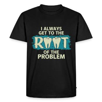 Always straight to the heart of the problem - Men's Premium Organic T-Shirt - black - Front - Nico (187cm)