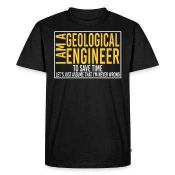 Ingénieur géologue -drôle Ingénieur géologue - T-shirt Premium bio Homme - noir - Devant - Nico (187cm)