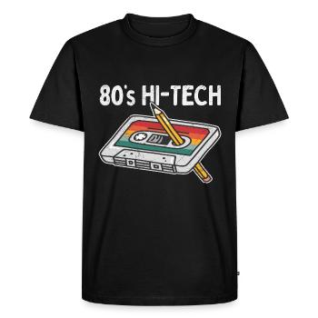 80s 90s cassette stylo rétro drôle - T-shirt Premium bio Homme - noir - Devant - Nico (187cm)