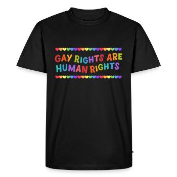 Les droits des homosexuels sont des droits humains - T-shirt Premium bio Homme - noir - Devant - Nico (187cm)