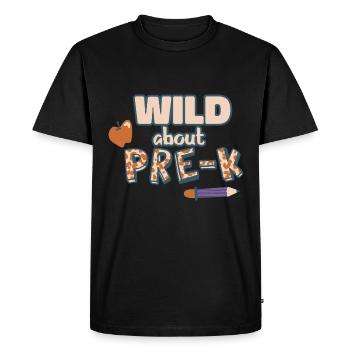 Wild About Pre-K Teacher School Pre-K Animal Print - T-shirt Premium bio Homme - noir - Devant - Nico (187cm)