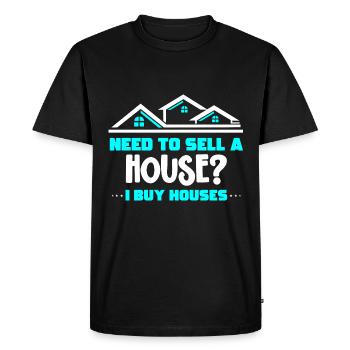 Avez-vous besoin d’une maison à vendre que j’achète - T-shirt Premium bio Homme - noir - Devant - Nico (187cm)