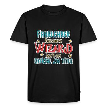 Instructeur de conduite Wizard Auto-école - T-shirt Premium bio Homme - noir - Devant - Nico (187cm)