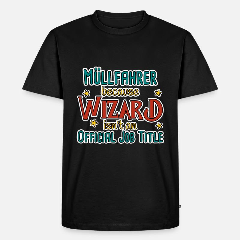 Müllfahrer Wizard - Männer Premium Bio T-Shirt - Schwarz