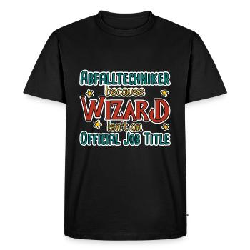 Waste Technician Wizard - Men's Premium Organic T-Shirt - black - Front - Nico (187cm)