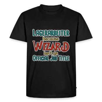 Assistant Magasinier - T-shirt Premium bio Homme - noir - Devant - Nico (187cm)
