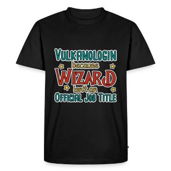 Volcanologist Wizard Volcanology - Men's Premium Organic T-Shirt - black - Front - Nico (187cm)