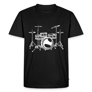 Drum Set Rock Drummer Design - T-shirt Premium bio Homme - noir - Devant - Nico (187cm)