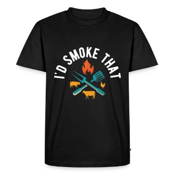 I'd Smoke That Grill BBQ Short Ribs Rack - Men's Premium Organic T-Shirt - black - Front - Nico (187cm)