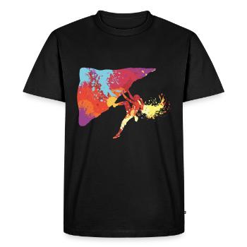 Grimpe maman - T-shirt Premium bio Homme - noir - Devant - Nico (187cm)