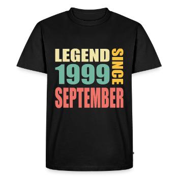 24th Birthday September Vintage 1999 Vintage - Men's Premium Organic T-Shirt - black - Front - Nico (187cm)