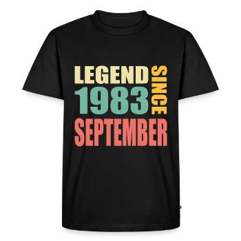 40th Birthday September Vintage 1983 Vintage - Men's Premium Organic T-Shirt - black - Front - Nico (187cm)