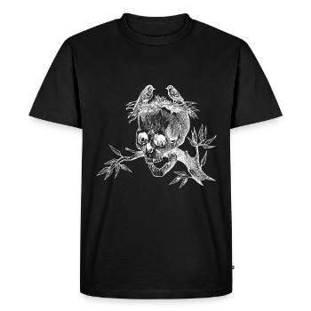Bird's Nest on Skull - Men's Premium Organic T-Shirt - black - Front - Nico (187cm)