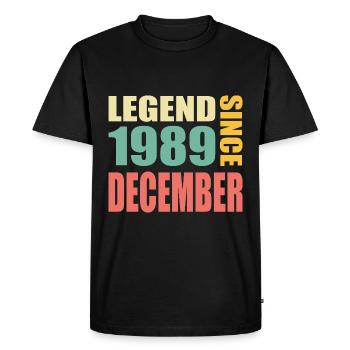 34ème anniversaire décembre millésime 1989 millésime - T-shirt Premium bio Homme - noir - Devant - Nico (187cm)