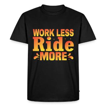 Travailler moins, rouler plus - La liberté de la route - T-shirt Premium bio Homme - noir - Devant - Nico (187cm)