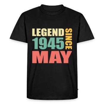 79th Birthday May Vintage 1945 Gift Idea - Men's Premium Organic T-Shirt - black - Front - Nico (187cm)