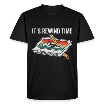 80s 90s cassette stylo rétro drôle - T-shirt Premium bio Homme - noir - Devant - Nico (187cm)