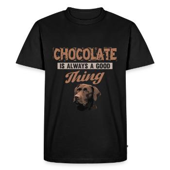 Chocolat Labrador Dog Dog énonciations cadeau - T-shirt Premium bio Homme - noir - Devant - Nico (187cm)