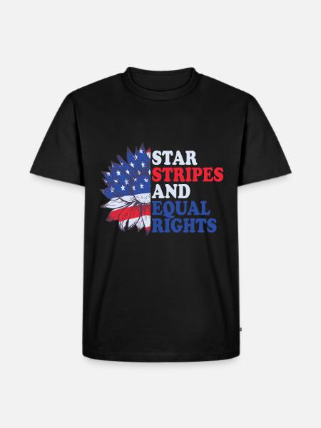 Star stripes and equality - Men's Premium Organic T-Shirt - black