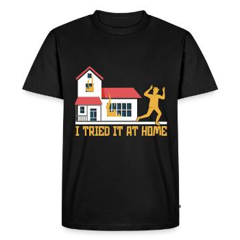 I Tried It At Home Skeleton Bicycle Accident - Men's Premium Organic T-Shirt - black - Front - Nico (187cm)