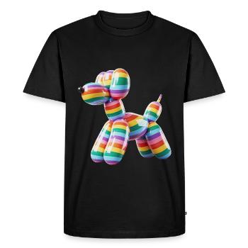 Ballon chien fierté arc-en-ciel drapeau - T-shirt Premium bio Homme - noir - Devant - Nico (187cm)