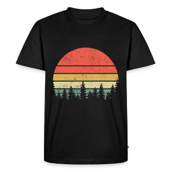 Arbre, Nature, Plein air, Forêt, Arbres, Protection de l’environnement - T-shirt Premium bio Homme - noir - Devant - Nico (187cm)